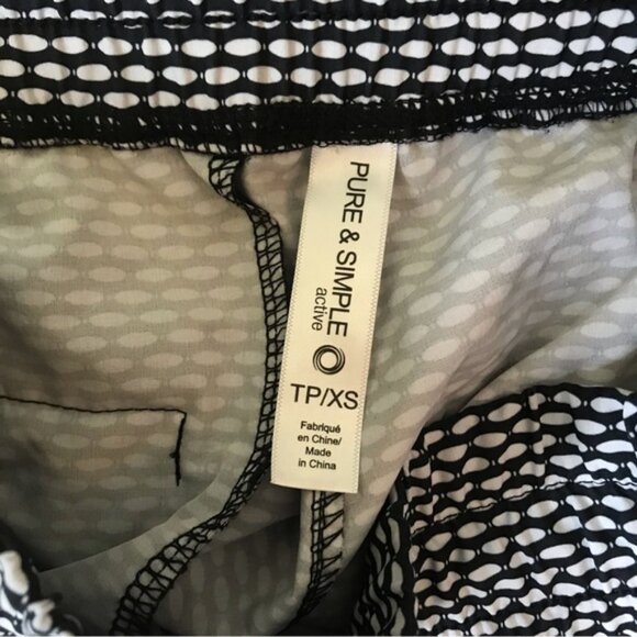 Pure & Simple Active NEW Crop Joggers Pants Zipper Pockets Drawcord Yoga Print - Picture 8 of 11